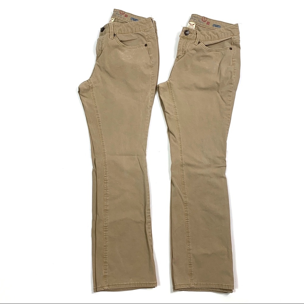 2 Pairs of Tan Stretch Boot Cut Jeans by Faded Glory, 10A